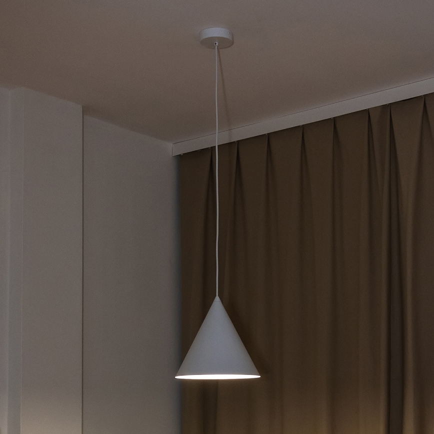 Suspension sur câble ETNA II 1xE27/15W/230V Ø 25 cm blanche
