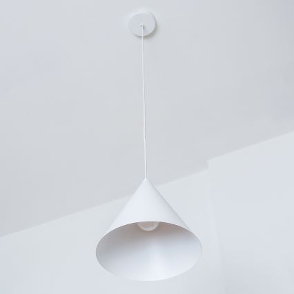 Suspension sur câble ETNA II 1xE27/15W/230V Ø 25 cm blanche