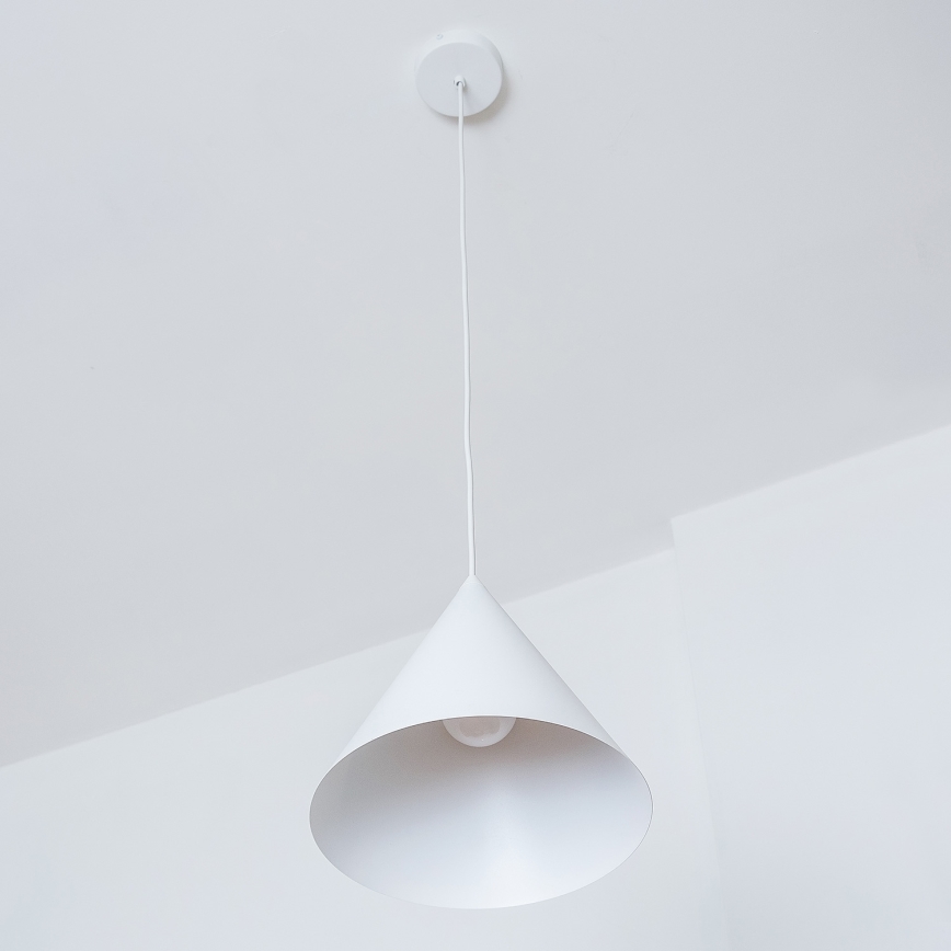 Suspension sur câble ETNA II 1xE27/15W/230V Ø 25 cm blanche