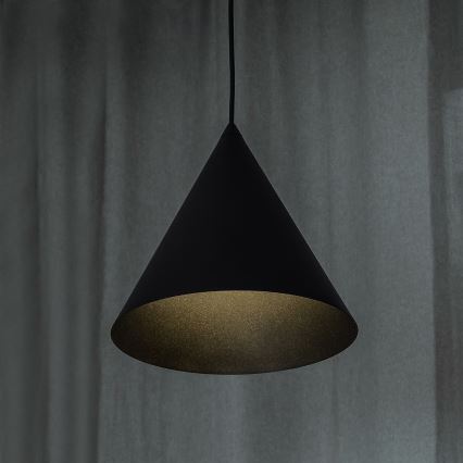 Suspension sur câble ETNA II 1xE27/15W/230V Ø 25 cm noire
