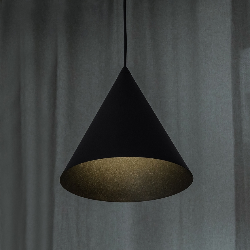 Suspension sur câble ETNA II 1xE27/15W/230V Ø 25 cm noire