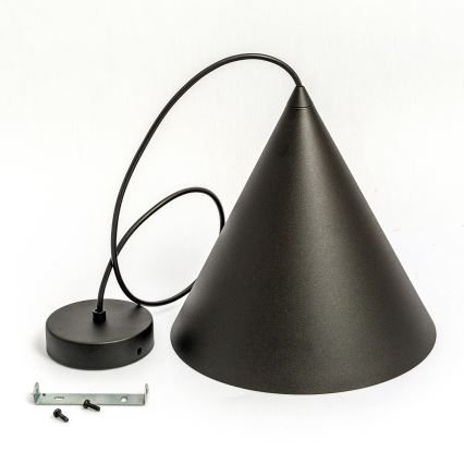 Suspension sur câble ETNA II 1xE27/15W/230V Ø 25 cm noire