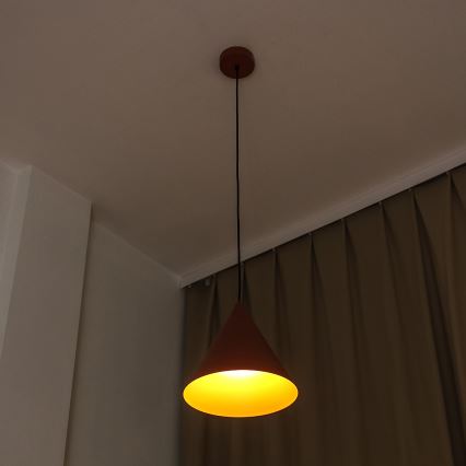Suspension sur câble ETNA II 1xE27/15W/230V Ø 25 cm orange