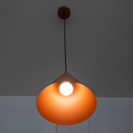 Suspension sur câble ETNA II 1xE27/15W/230V Ø 25 cm orange