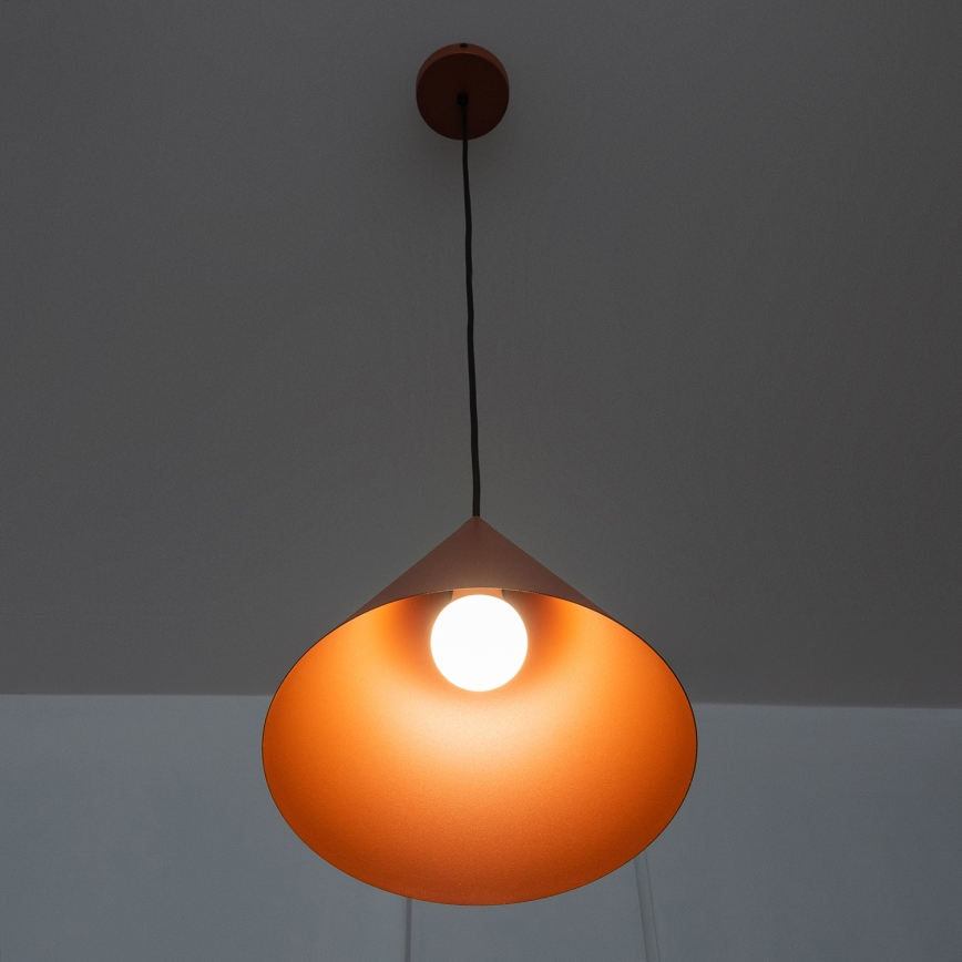 Suspension sur câble ETNA II 1xE27/15W/230V Ø 25 cm orange
