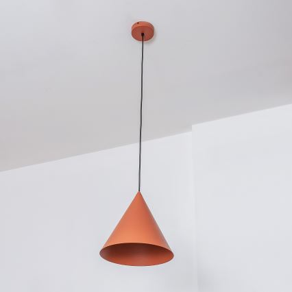 Suspension sur câble ETNA II 1xE27/15W/230V Ø 25 cm orange