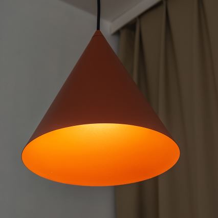Suspension sur câble ETNA II 1xE27/15W/230V Ø 25 cm orange