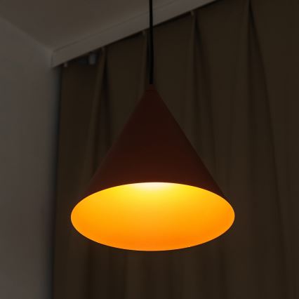 Suspension sur câble ETNA II 1xE27/15W/230V Ø 25 cm orange
