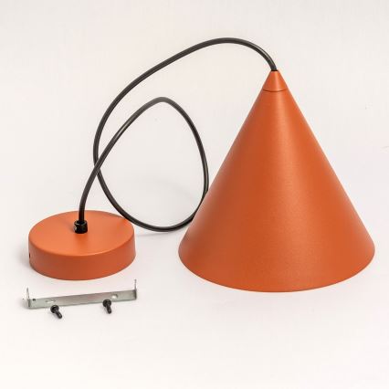 Suspension sur câble ETNA II 1xE27/15W/230V Ø 25 cm orange