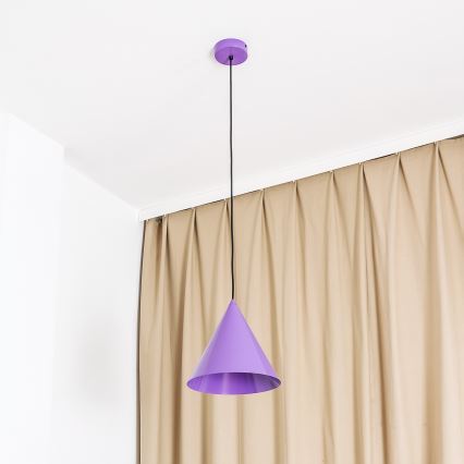 Suspension sur câble ETNA II 1xE27/15W/230V Ø 25 cm violet