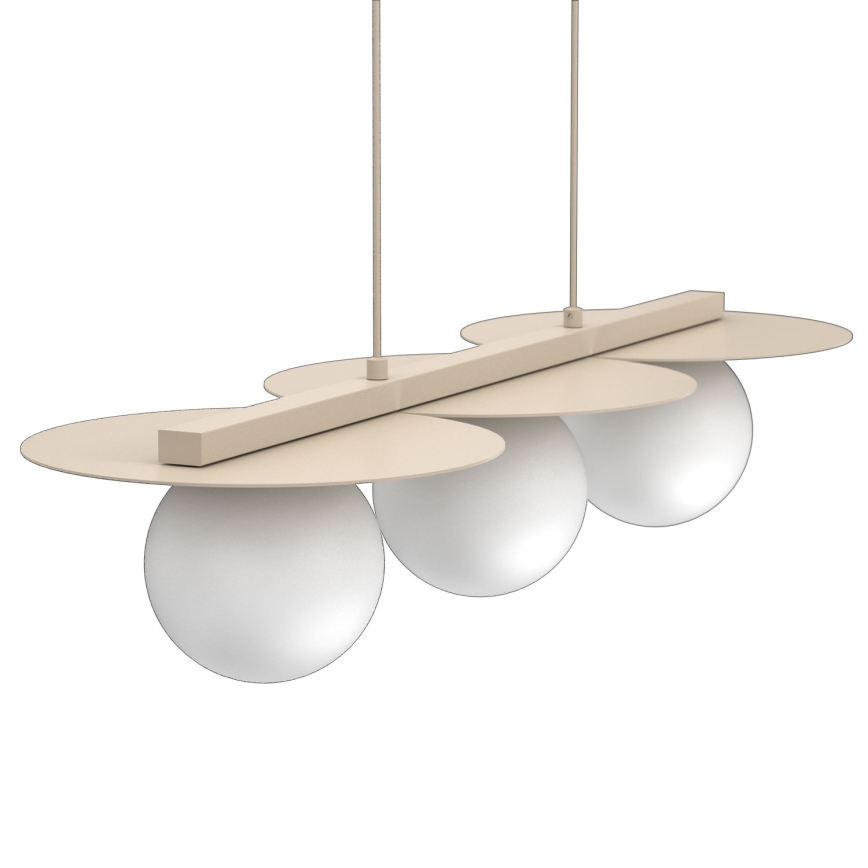 Suspension sur câble FLAT, 3 douilles E27, 15 W, 230 V, beige