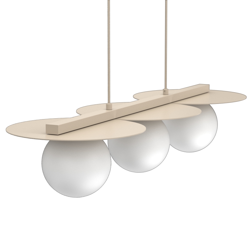 Suspension sur câble FLAT, 3 douilles E27, 15 W, 230 V, beige