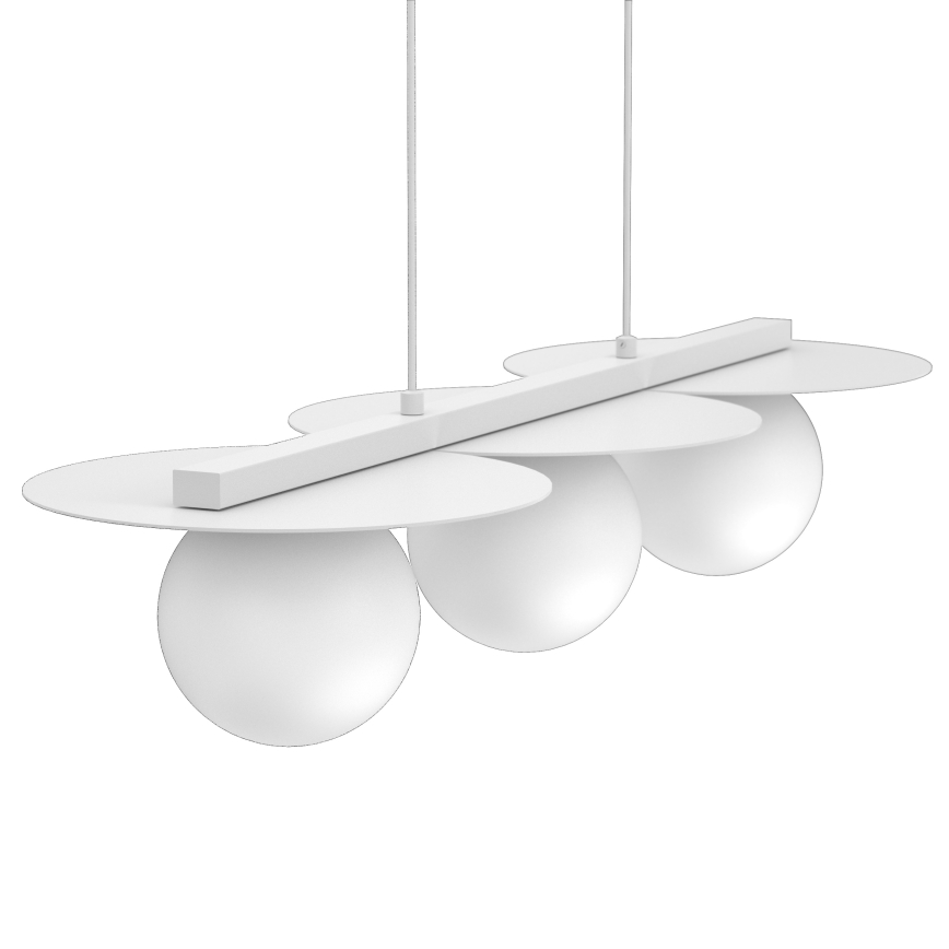 Suspension sur câble FLAT 3xE27/15W/230V blanche