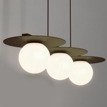 Suspension sur câble FLAT 3xE27/15W/230V marron