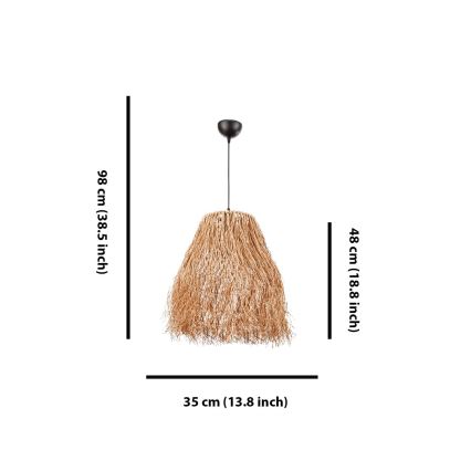 Suspension sur câble FRINGE 1xE27/40W/230V en raphia