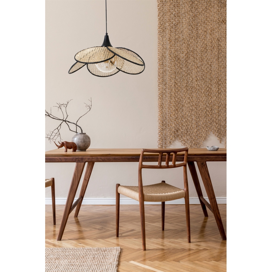Suspension sur câble FUME 1xE27/40W/230V, Ø 45 cm, noir/beige