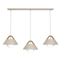 Suspension sur câble FUNDA 3xE27/15W/230V beige