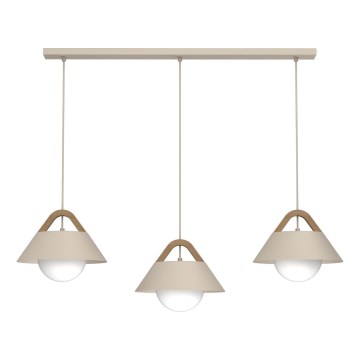 Suspension sur câble FUNDA 3xE27/15W/230V beige