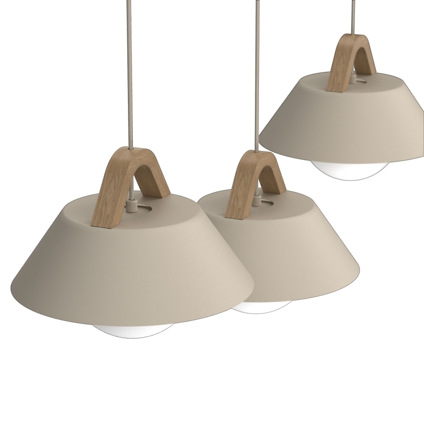Suspension sur câble FUNDA 3xE27/15W/230V beige