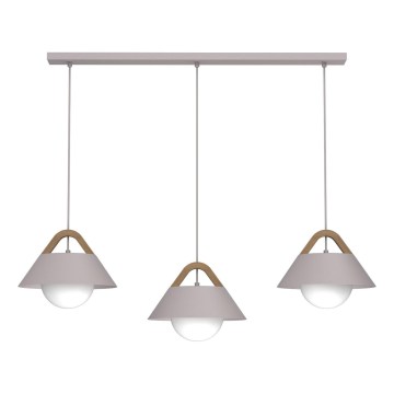 Suspension sur câble FUNDA 3xE27/15W/230V crème