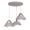 Suspension sur câble FUNDA 3xE27/15W/230V crème