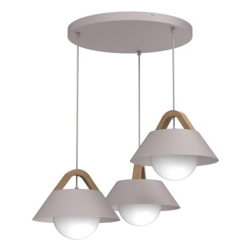 Suspension sur câble FUNDA 3xE27/15W/230V crème