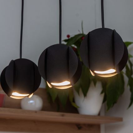 Suspension sur câble GAMBIT 4xGU10/10W/230V noire