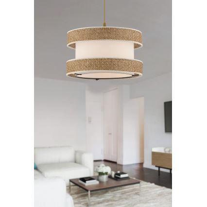 Suspension sur câble HALO 1xE27/60W/230V crème/beige