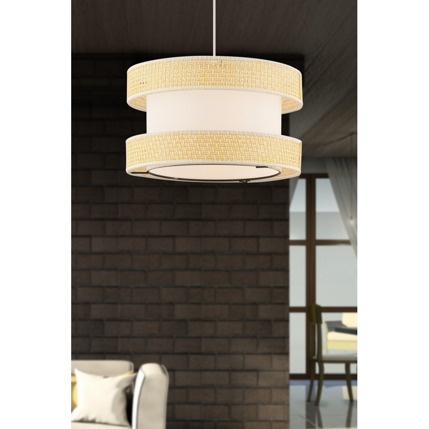 Suspension sur câble HALO 1xE27/60W/230V crème/beige