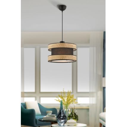 Suspension sur câble HALO 1xE27/60W/230V marron/beige