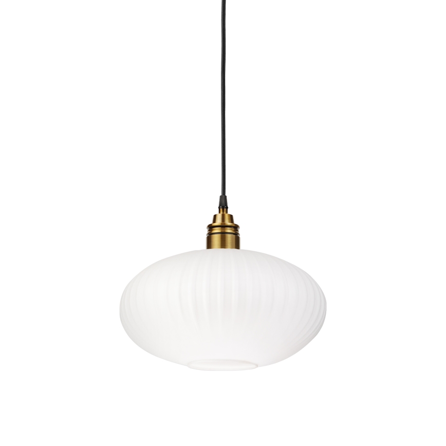 Suspension sur câble HECTOR 1xE27/15W/230V blanc/laiton diam. 30 cm