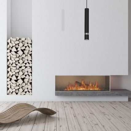 Suspension sur câble JOKER 1xGU10/25W/230V noir/chrome brillant