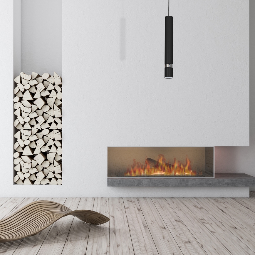 Suspension sur câble JOKER 1xGU10/25W/230V noir/chrome brillant