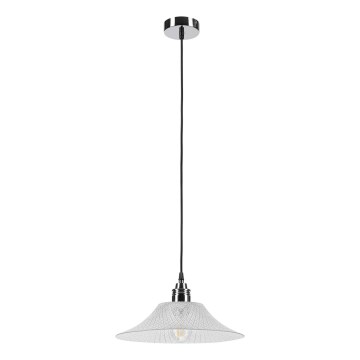 Suspension sur câble JULL 1xE27/15W/230V chrome brillant/transparent