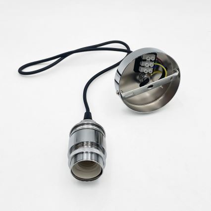Suspension sur câble JULL 1xE27/15W/230V chrome brillant/transparent