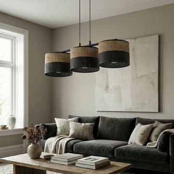 Suspension sur câble KARBON 3xE27/15W/230V noir/marron