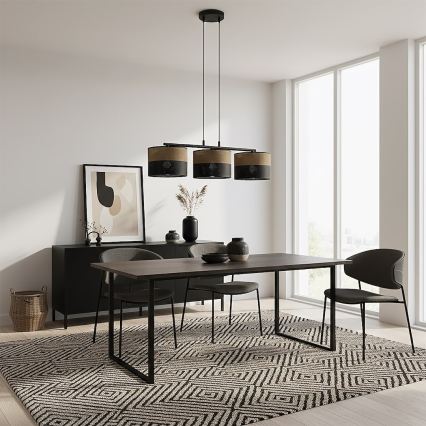 Suspension sur câble KARBON 3xE27/15W/230V noir/marron
