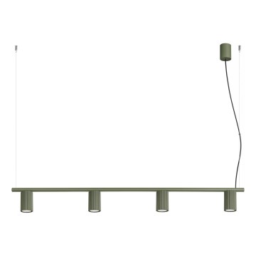 Suspension sur câble KARBON 4xGU10/10W/230V verte