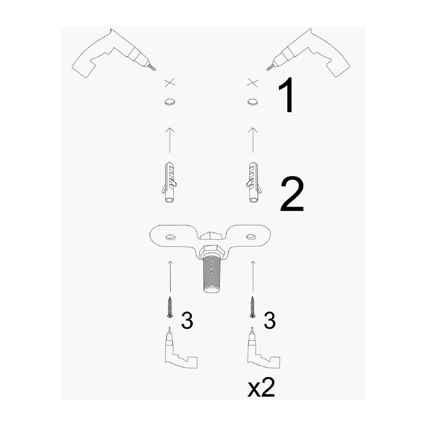 Suspension sur câble KEM 7xE27/40W/230V dorée
