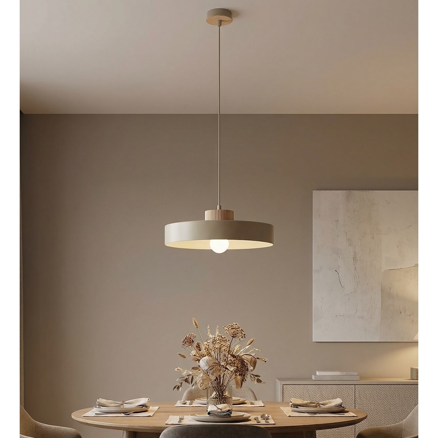 Suspension sur câble KIVI 1xE27/15W/230V beige