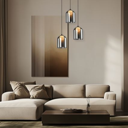 Suspension sur câble KLEA 1xG9/15W/230V noir fumé