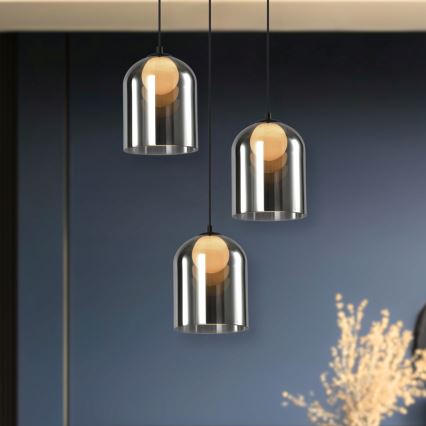 Suspension sur câble KLEA 1xG9/15W/230V noir fumé