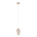 Suspension sur câble LARSO 1xE27/15W/230V blanc/beige