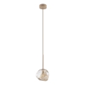Suspension sur câble LAVA 1xG9/8W/230V beige / beige fumé