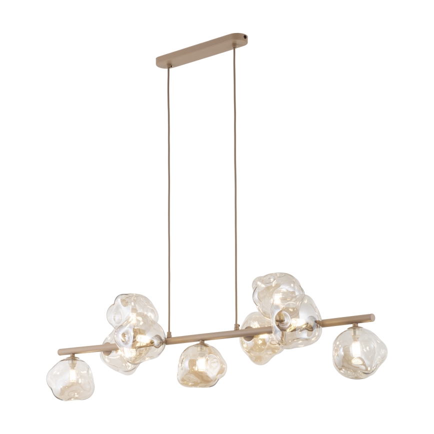 Suspension sur câble LAVA 9xG9/8W/230V beige/fumé beige