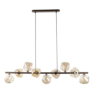 Suspension sur câble LAVA 9xG9/8W/230V bronze / beige fumé