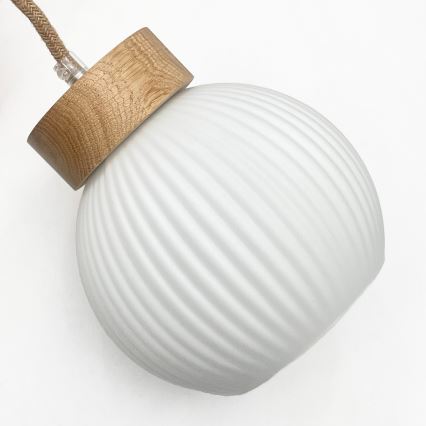 Suspension sur câble LOOMIS 5xE27/15W/230V 130 cm beige/chêne