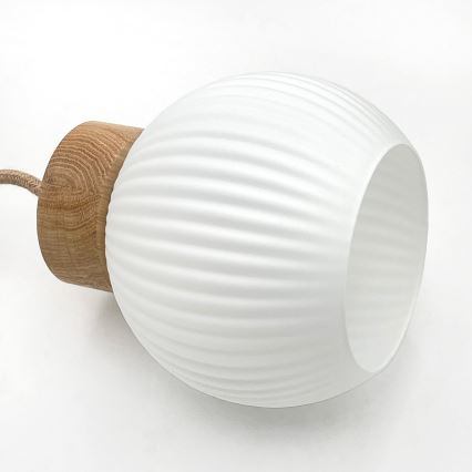 Suspension sur câble LOOMIS 5xE27/15W/230V 83 cm beige/chêne