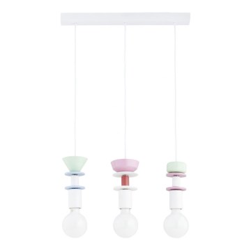 Suspension sur câble LUMIO 3xE27/15W/230V multicolore