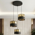 Suspension sur câble LUX 3xE27/15W/230V noir/doré